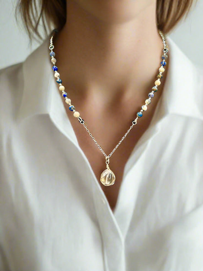 True Blue - Beaded Chain Necklace