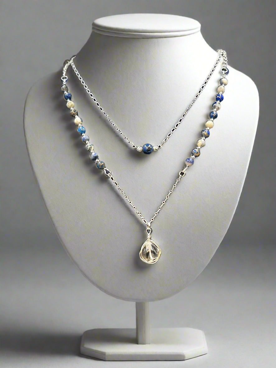 True Blue - Beaded Chain Necklace