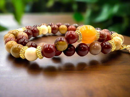 Amber & Mookaite - 2-Way Necklace & Bracelet