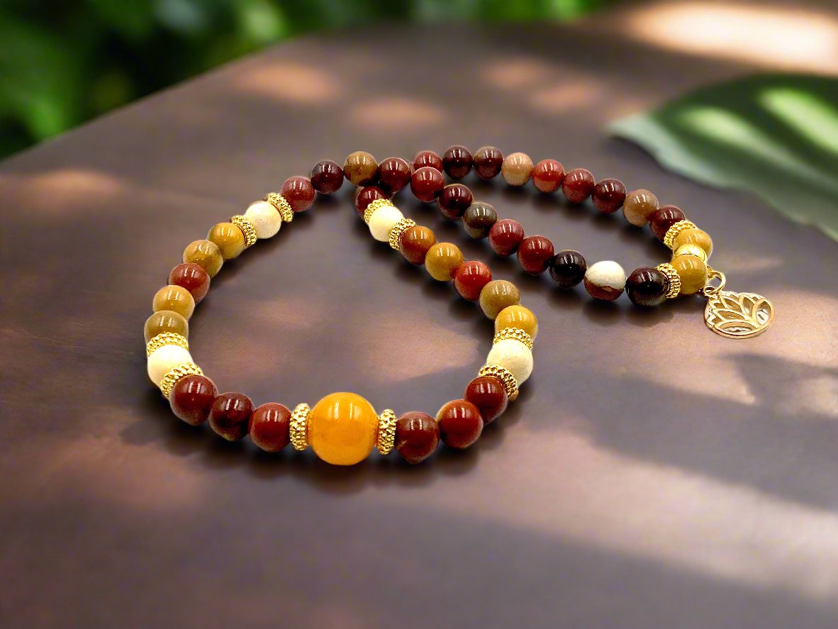 Amber & Mookaite - 2-Way Necklace & Bracelet