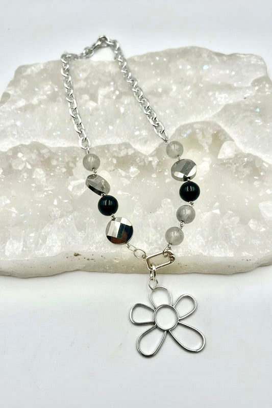 Evening Bloom  - Beaded Chain Necklace