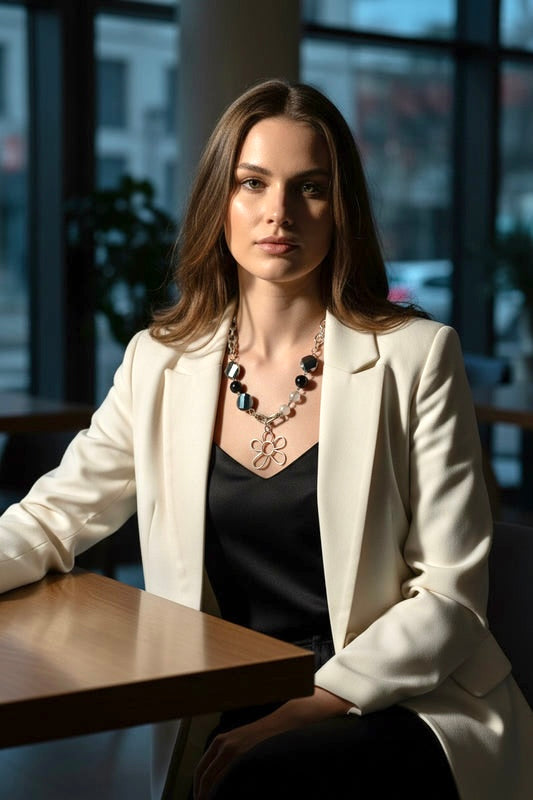 Evening Bloom  - Beaded Chain Necklace