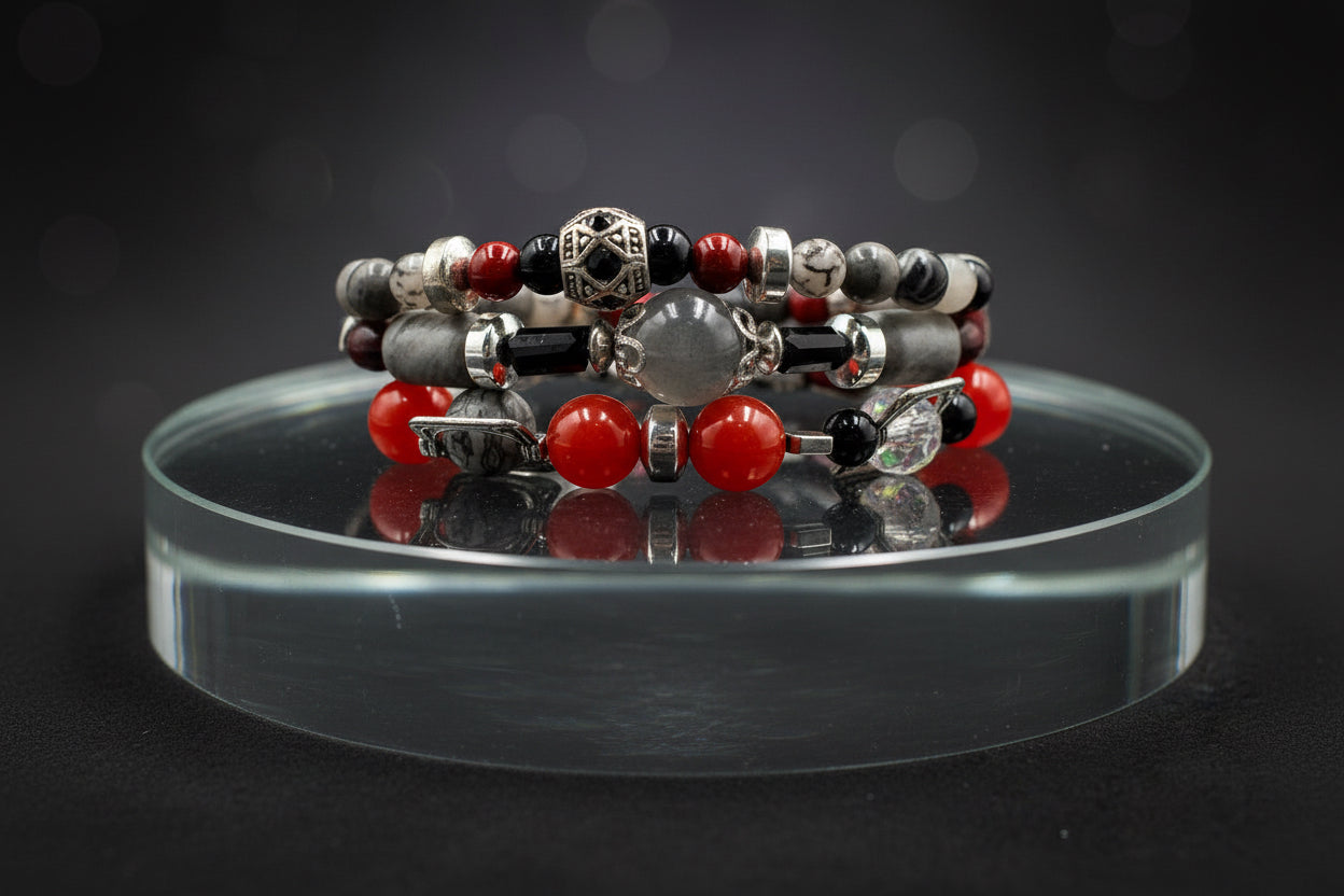 Crimson Horizon - 3 Piece Bracelet Set