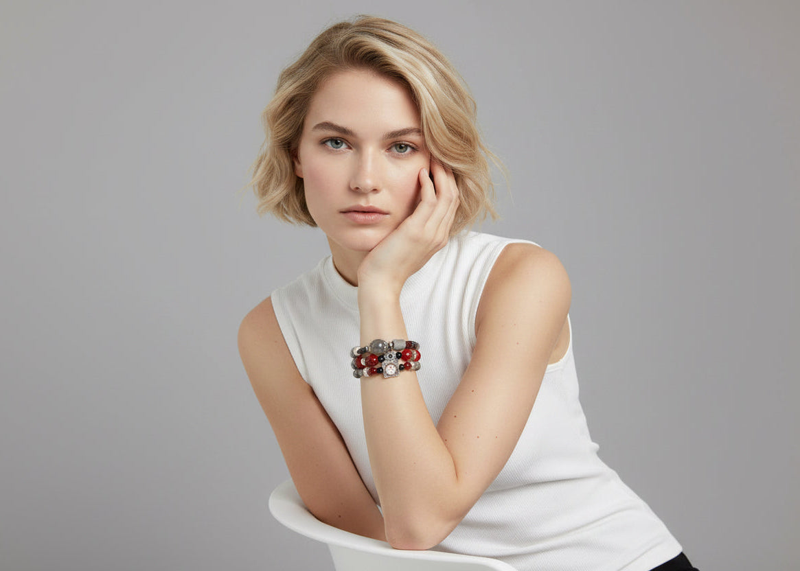 Crimson Horizon - 3 Piece Bracelet Set