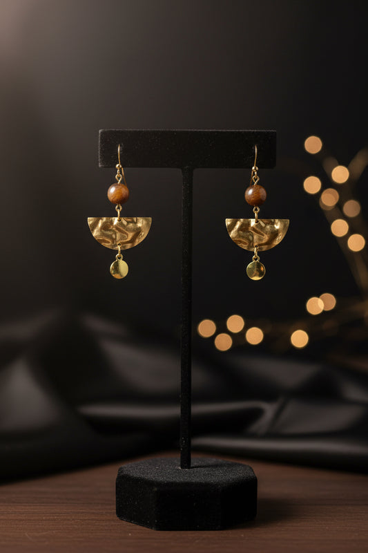 Tigers Eye - Adjustable  Earrings