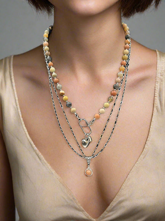 Moonstruck-Beaded Chain Necklace