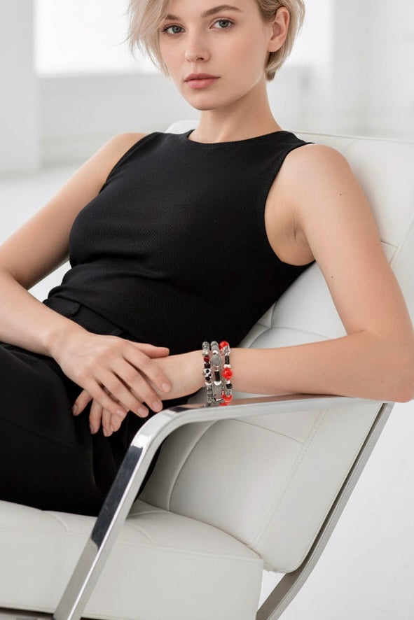 Crimson Horizon - 3 Piece Bracelet Set