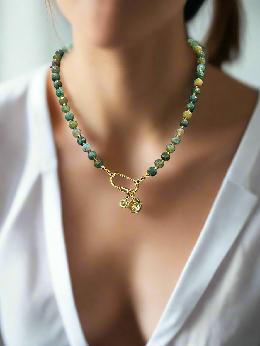 Sage Serenade - Beaded Chain Necklace