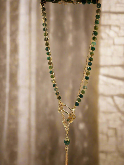 Sage Serenade - Beaded Chain Necklace