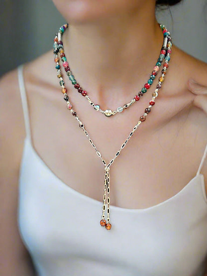 Berry Bliss - Beaded Chain Necklace