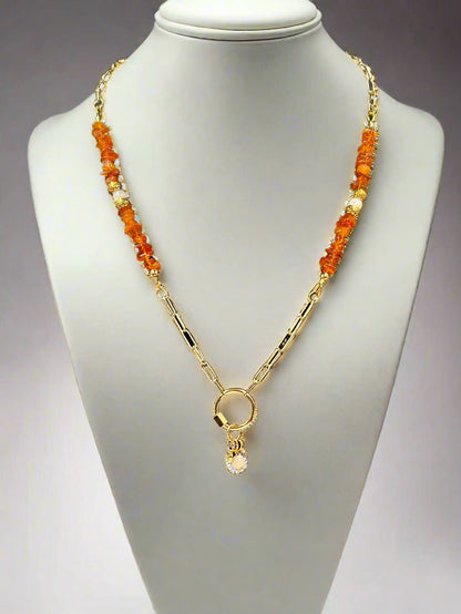 Gilded Amber - Beaded Chain Necklace