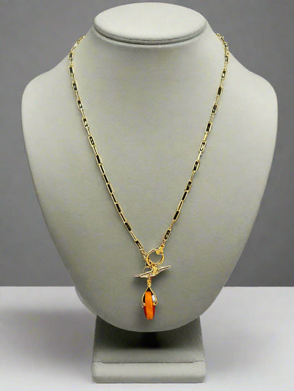 Gilded Amber - Beaded Chain Necklace