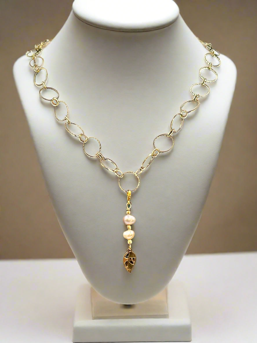 Blush Serenade - Beaded Chain Necklace