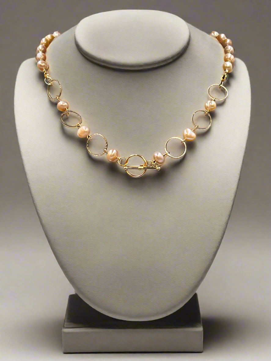 Blush Serenade - Beaded Chain Necklace
