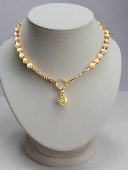 Blush Serenade - Beaded Chain Necklace