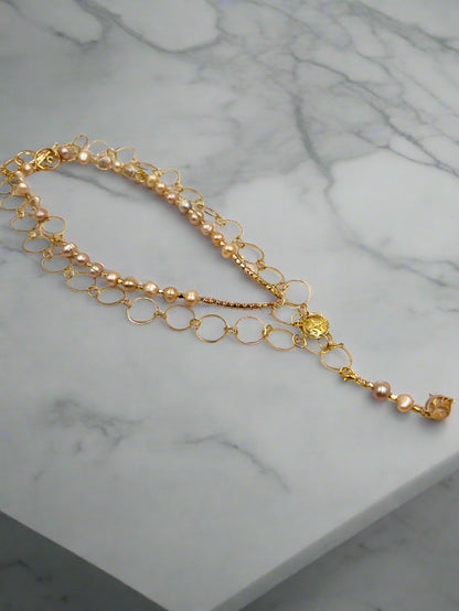 Blush Serenade - Beaded Chain Necklace