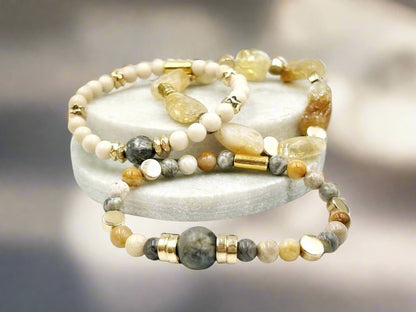 Citrine Glow - 3 Piece Bracelet Set