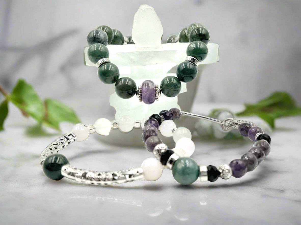 Jasper  & Amethyst - 3 Piece Bracelet Set