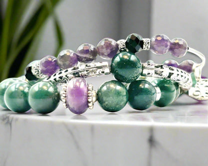 Jasper  & Amethyst - 3 Piece Bracelet Set