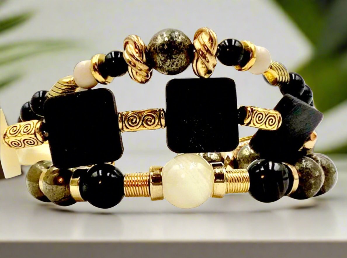 Ebony & Ivory - 3 Piece Bracelet Set