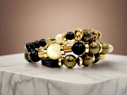 Ebony & Ivory - 3 Piece Bracelet Set