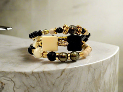 Ebony & Ivory - 3 Piece Bracelet Set