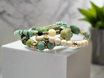 Blue Grass - 3 Piece Bracelet Set