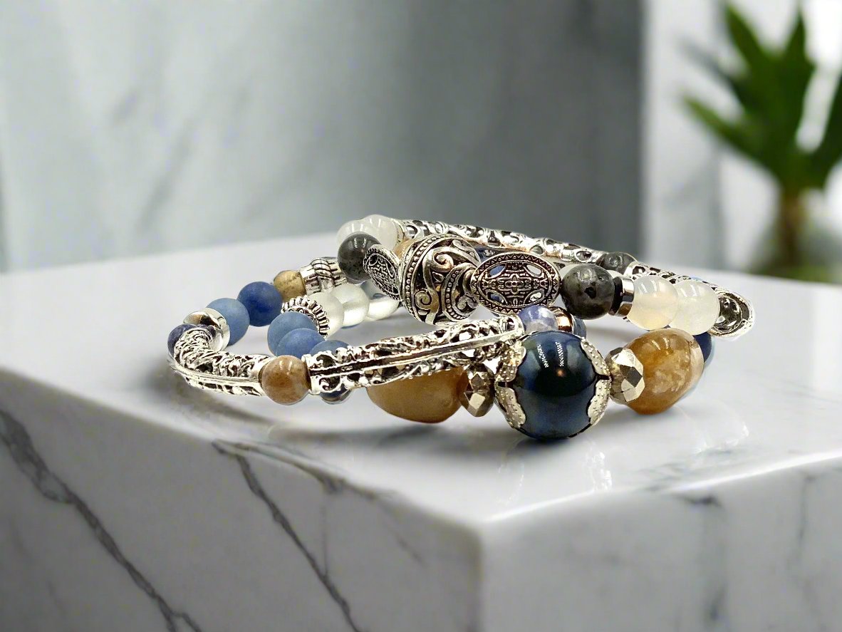 Denim Blues - 3 Piece Bracelet Set