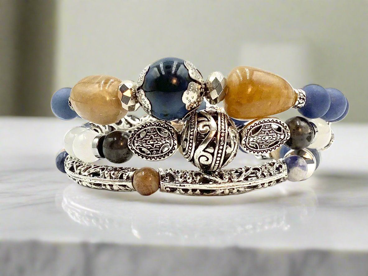 Denim Blues - 3 Piece Bracelet Set