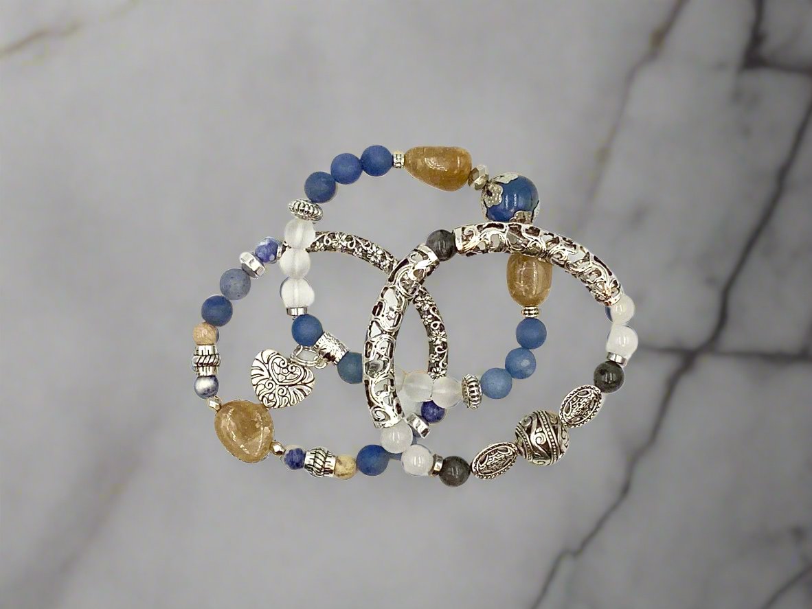 Denim Blues - 3 Piece Bracelet Set