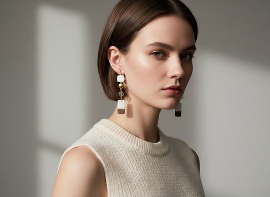 Guilded Ivory - Adjustable  Earrings