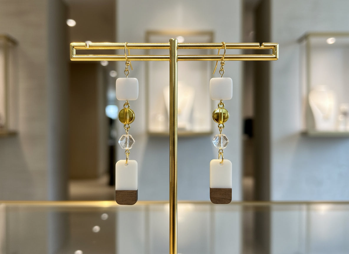 Guilded Ivory - Adjustable  Earrings