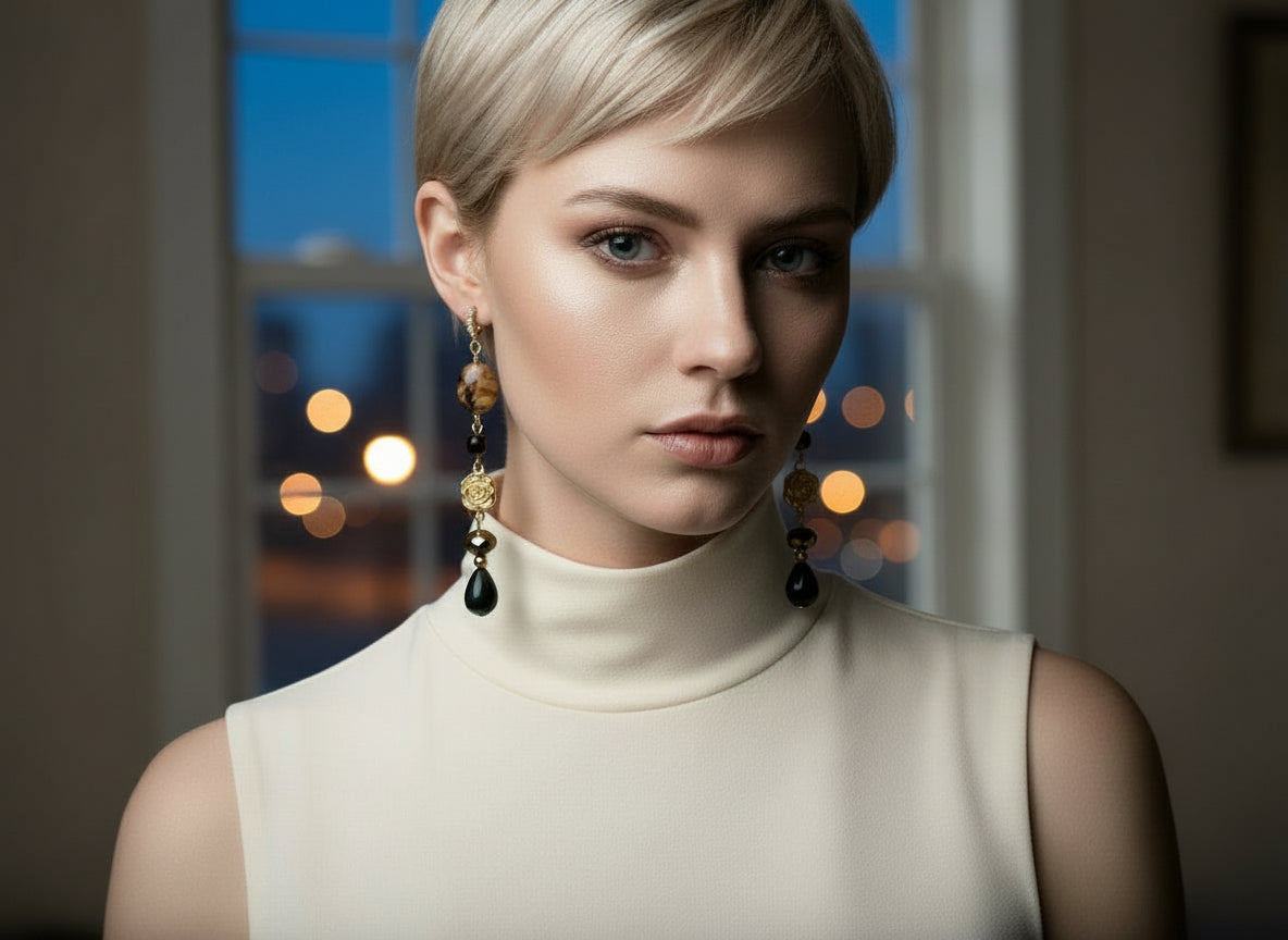 Picasso Rose - Adjustable  Earrings