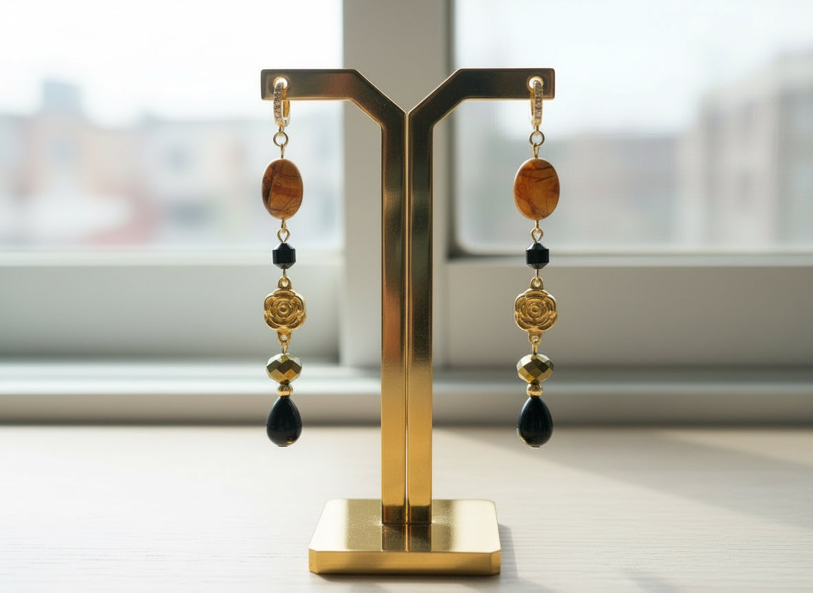 Picasso Rose - Adjustable  Earrings