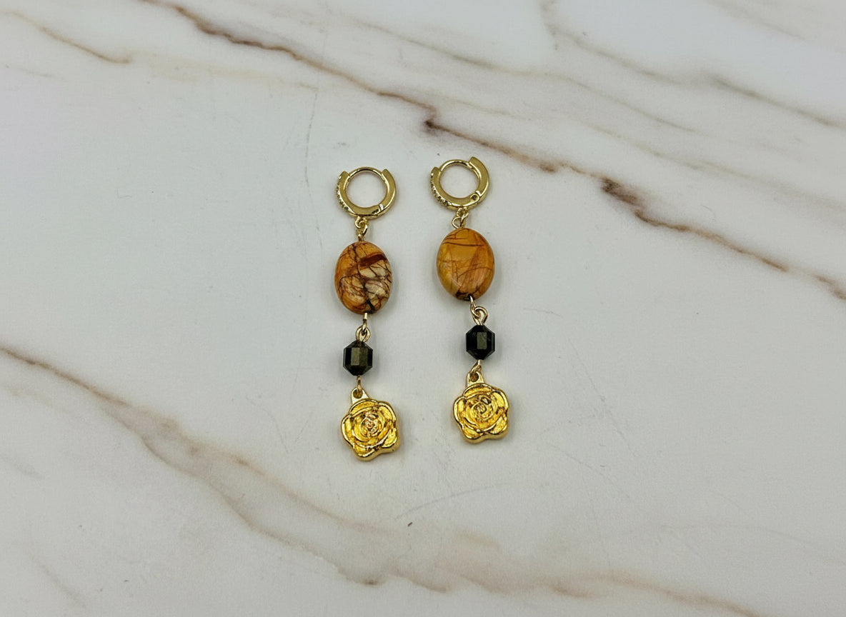 Picasso Rose - Adjustable  Earrings
