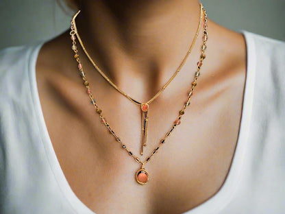 Blush - Beaded Chain Necklace