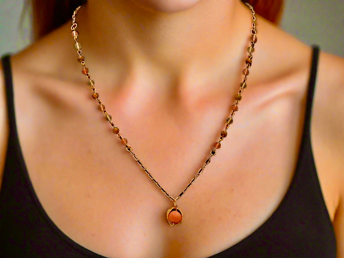 Blush - Beaded Chain Necklace