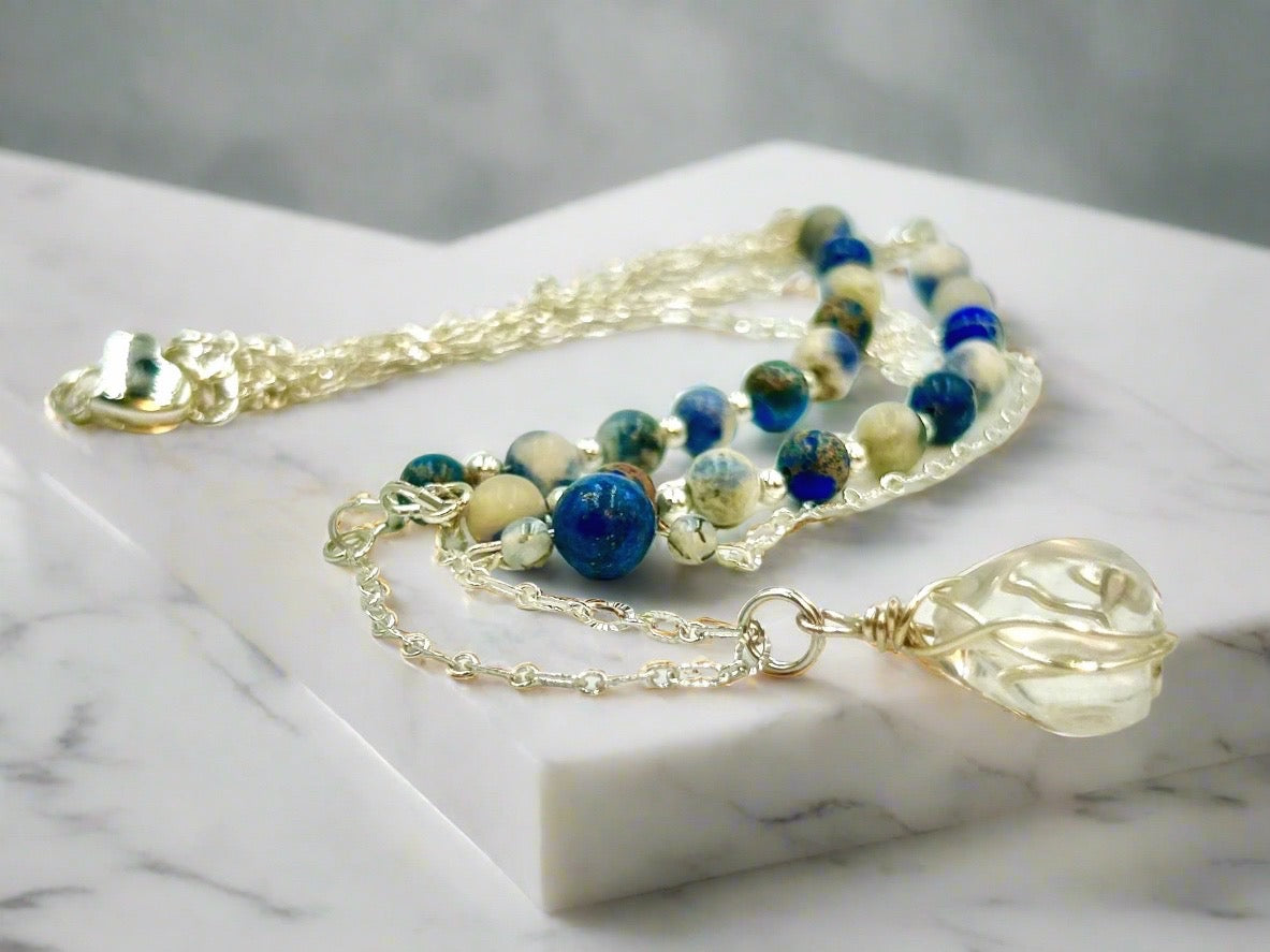 True Blue - Beaded Chain Necklace