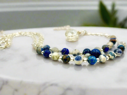 True Blue - Beaded Chain Necklace