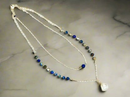 True Blue - Beaded Chain Necklace