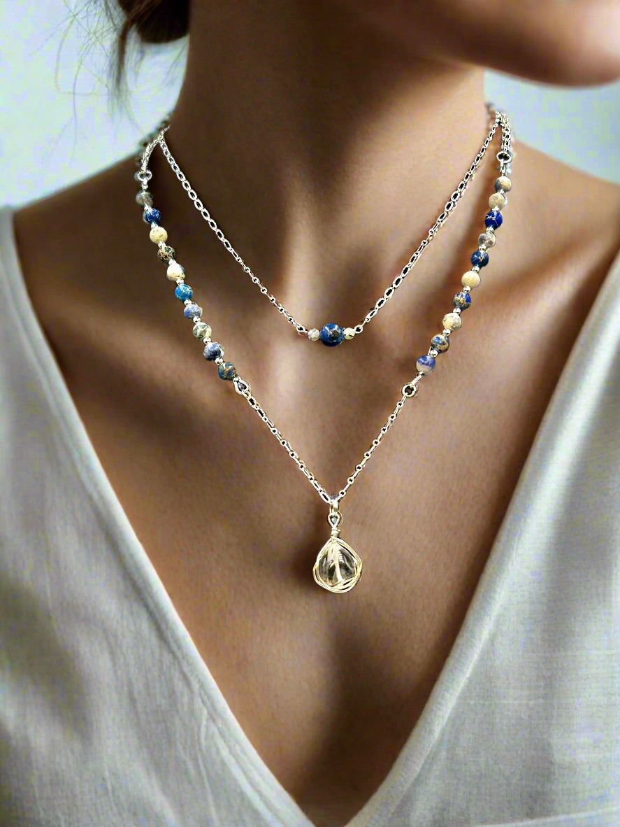 True Blue - Beaded Chain Necklace