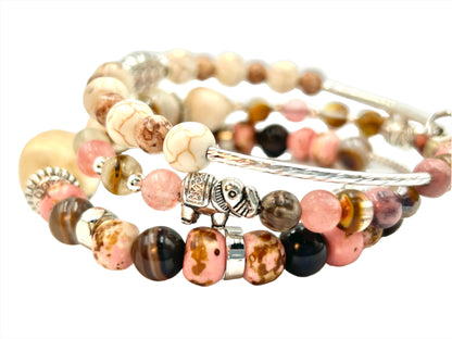 Earthy Pinks - Memory Wrap Bracelet