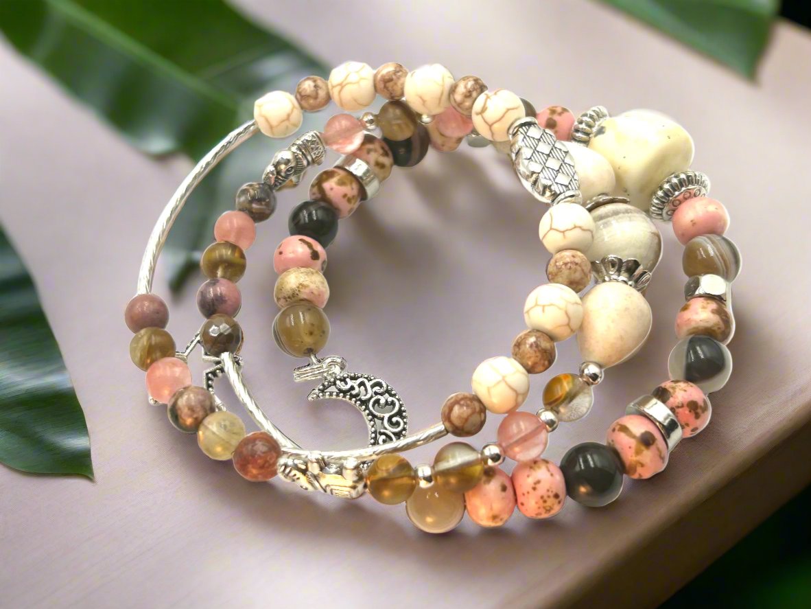 Earthy Pinks - Memory Wrap Bracelet