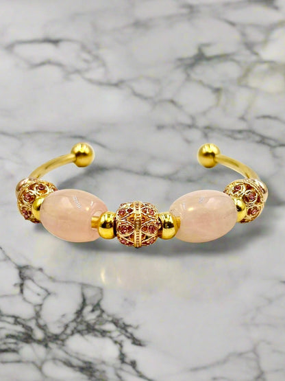 Crystal Blush - Single Cuff Bangle