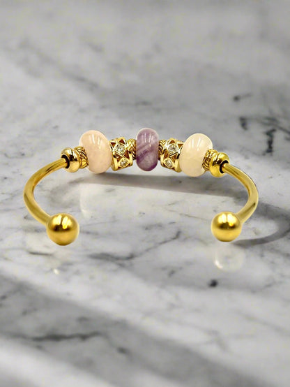 Lavender Rose - Single Cuff Bangle