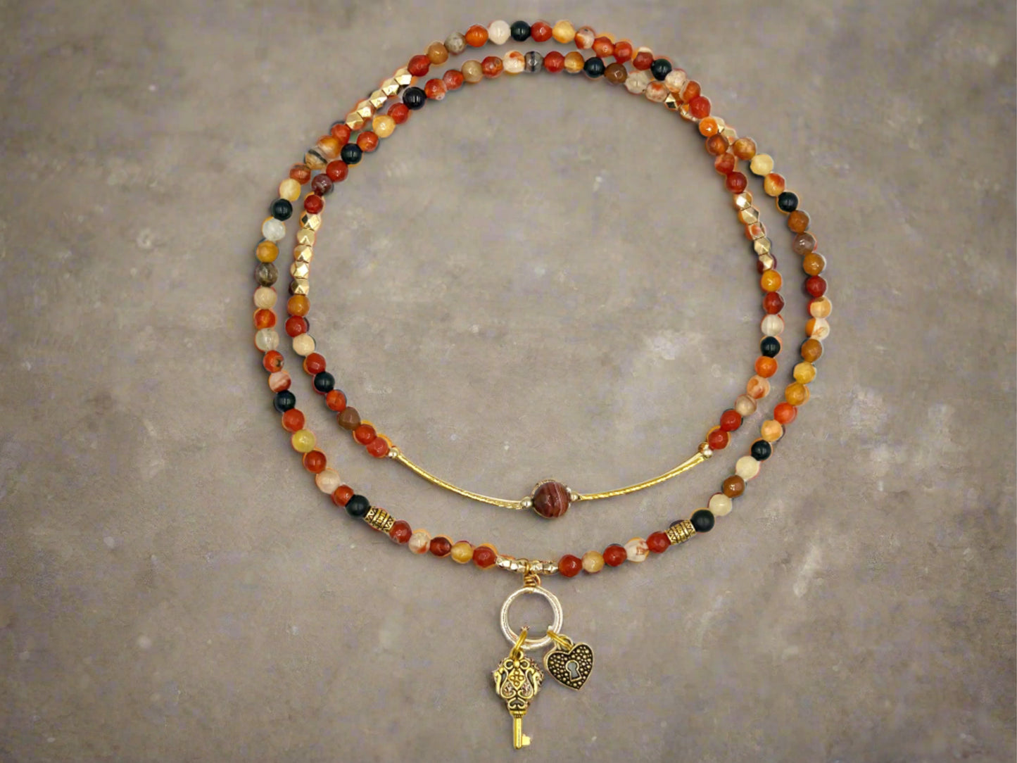 Carnelian Glow - 3-Way Necklace/Bracelet