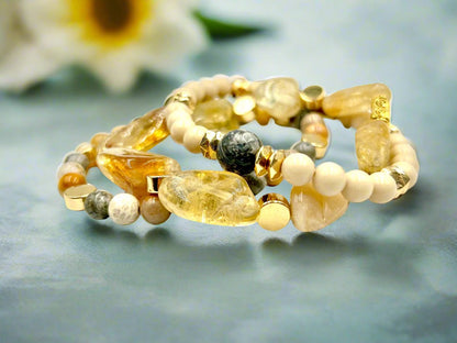 Citrine Glow - 3 Piece Bracelet Set