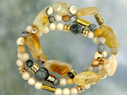 Citrine Glow - 3 Piece Bracelet Set