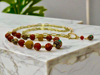 Sun-Kissed  - Beaded Chain Necklace