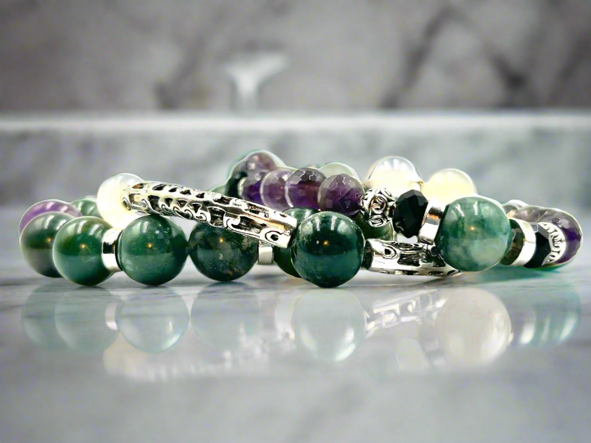 Jasper  & Amethyst - 3 Piece Bracelet Set